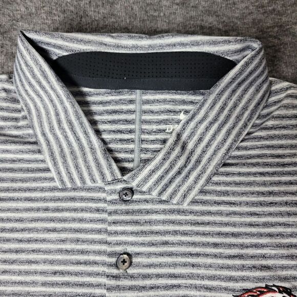 Nike x Tiger Woods Men's Gold Polo Short  Size L Gray White Striped Performance - Picture 3 of 14